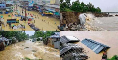 দেশের সাত জেলায় বন্যা ও পাহাড়ধসে নিহত বেড়ে ৫৭