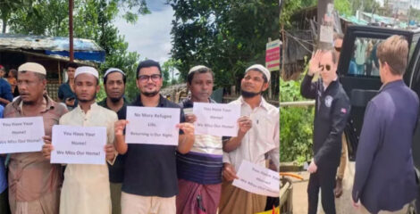 উখিয়া ক্যাম্পে মার্কিন বিশেষ দূত: দ্রুত প্রত্যাবাসনের দাবিতে সোচ্চার রোহিঙ্গারা