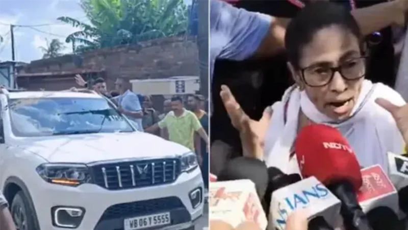 হালিশহরে মমতা ব্যানার্জীর গাড়িবহরে হামলা