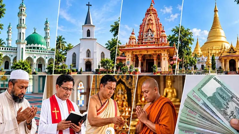 দেশের ধর্মীয় উপাসনালয়ের কর্মীদের নির্দিষ্ট সম্মানী ভাতা দিচ্ছে সরকার